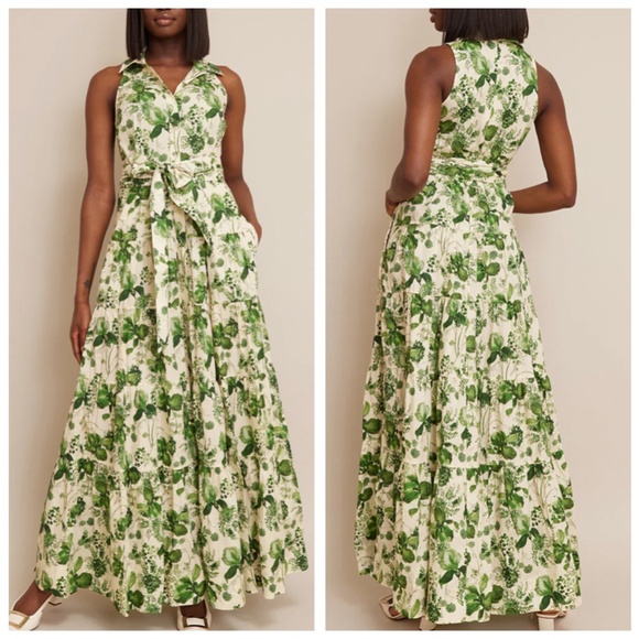 Cara Cara Dresses & Skirts - Cara Cara Adriana Maxi Dress - Olive Hanging Orchids